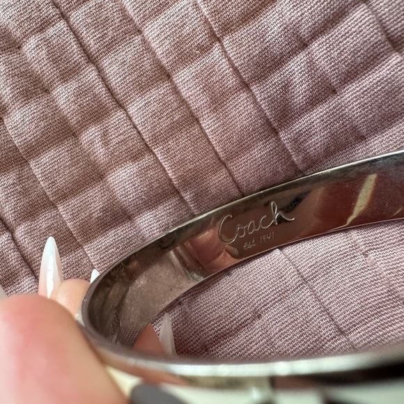 COACH Cream C Bangle Bracelet GUC - Picture 5 of 6